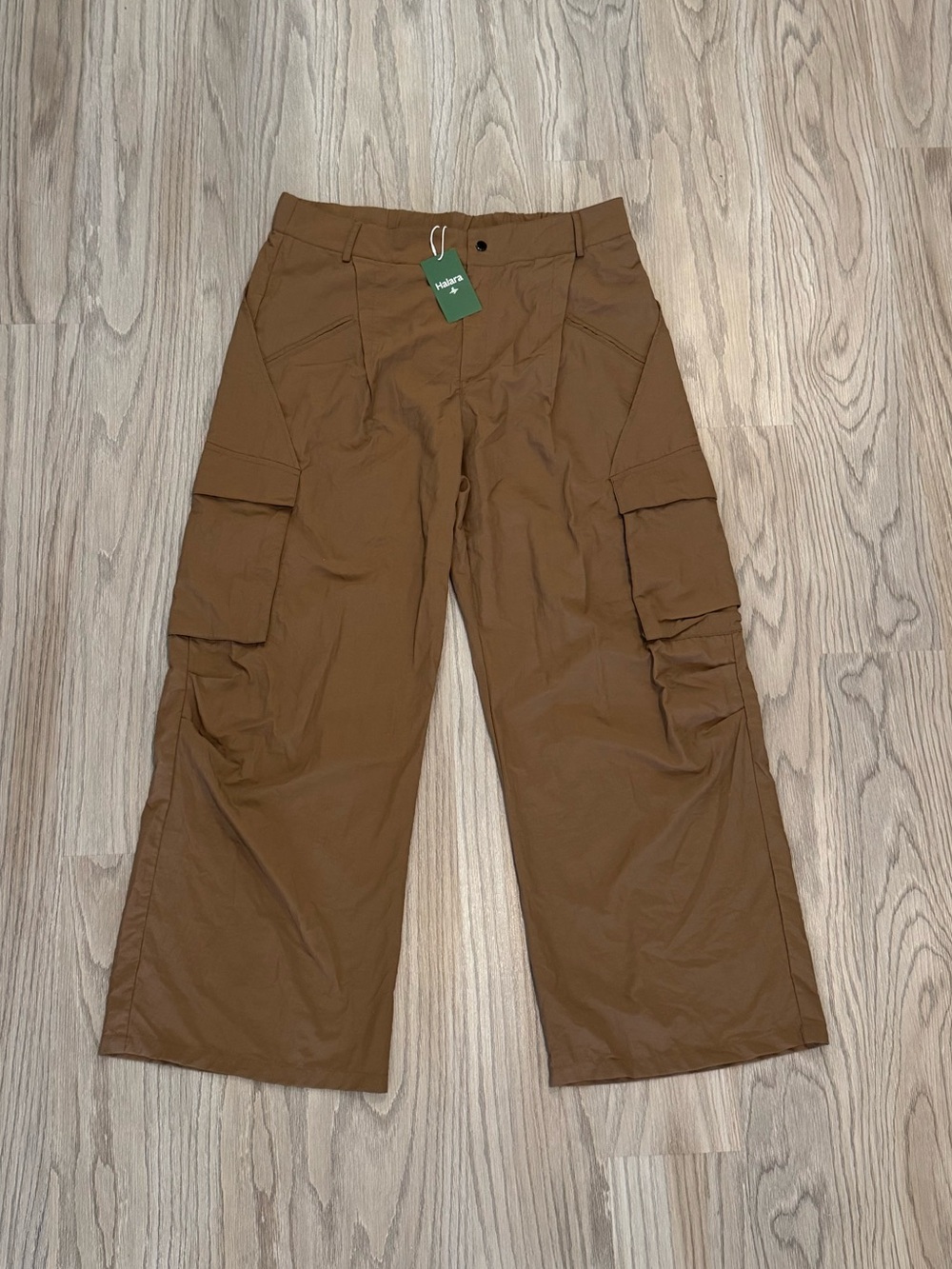 Halara Mid Rise Button Zipper Side Pocket Wide Leg Baggy Casual Cargo Pants XL